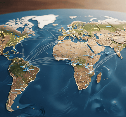 Mappa del mondo per traslochi internazionali